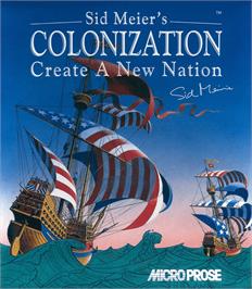 Box cover for Sid Meier's Colonization on the Commodore Amiga.