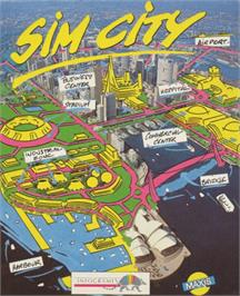 Box cover for Sim City on the Commodore Amiga.