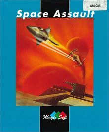 Box cover for Space Assault on the Commodore Amiga.