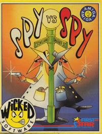 Box cover for Spy vs. Spy on the Commodore Amiga.