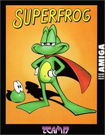 Box cover for Super Frog on the Commodore Amiga.