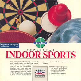 Box cover for Superstar Indoor Sports on the Commodore Amiga.
