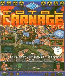 Box cover for Total Carnage on the Commodore Amiga.