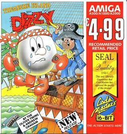 Box cover for Treasure Island Dizzy on the Commodore Amiga.