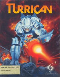 Box cover for Turrican on the Commodore Amiga.