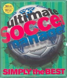 Box cover for Ultimate Soccer Manager on the Commodore Amiga.