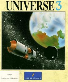 Box cover for Universe 3 on the Commodore Amiga.