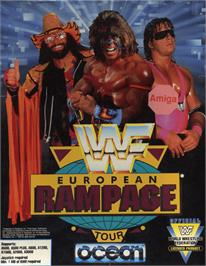 Box cover for WWF European Rampage Tour on the Commodore Amiga.