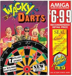 Box cover for Wacky Darts on the Commodore Amiga.