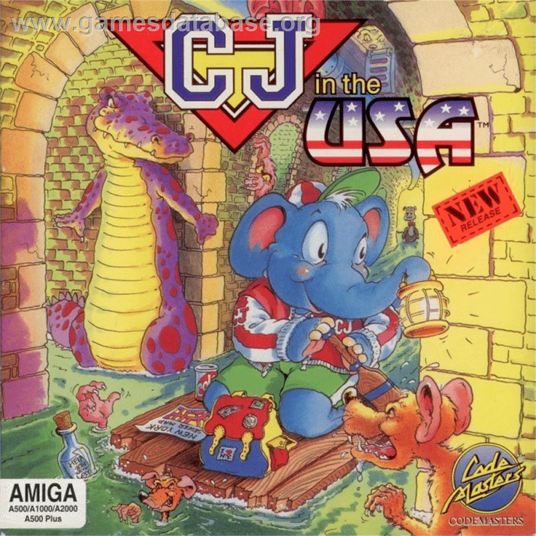 CJ in the USA - Commodore Amiga - Artwork - Box