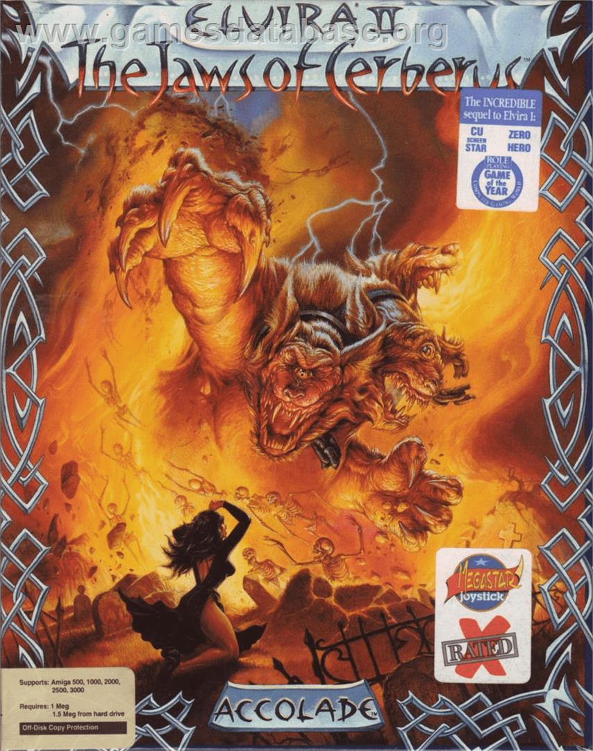 Elvira 2 - The Jaws Of Cerberus - Commodore Amiga - Artwork - Box