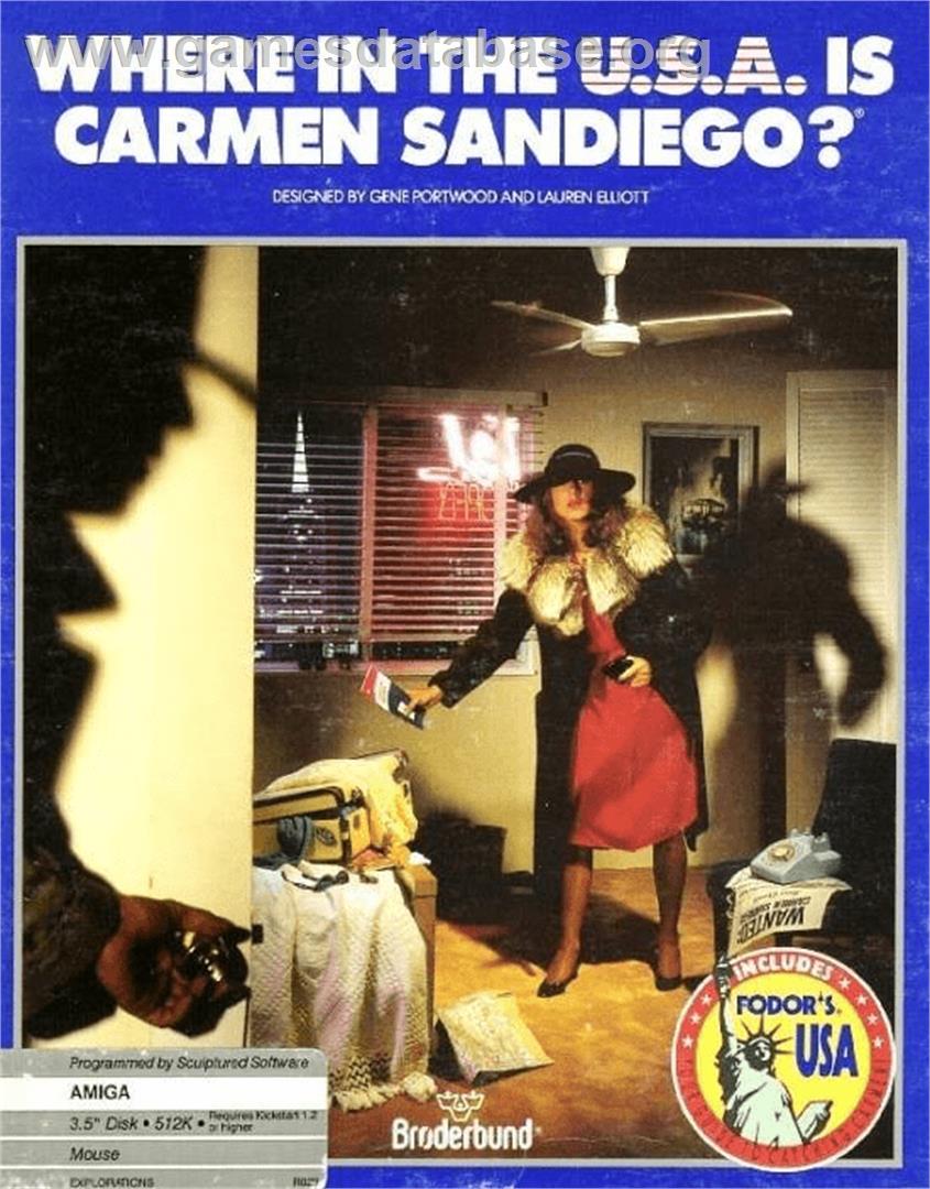 Where in the U.S.A. Is Carmen Sandiego? - Commodore Amiga - Artwork - Box