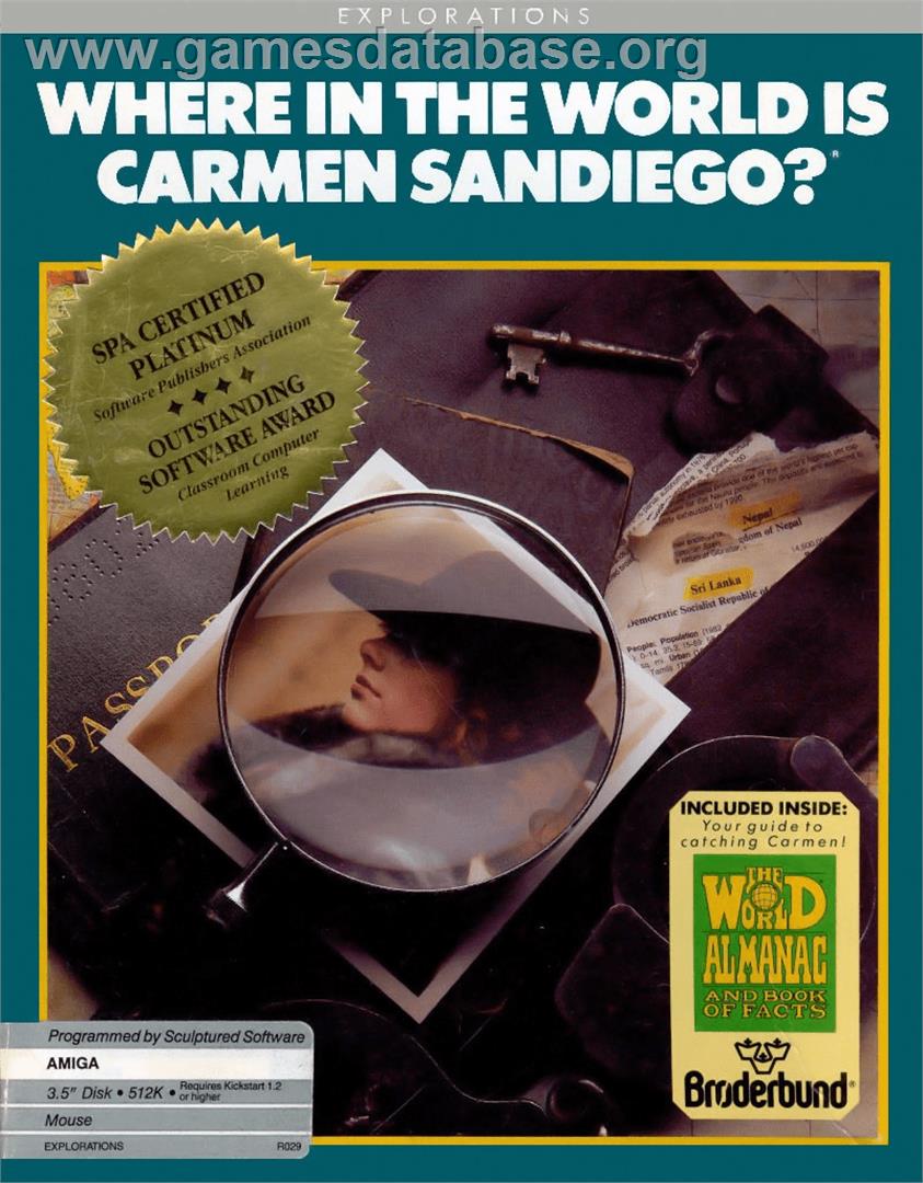 Where in the World is Carmen Sandiego? - Commodore Amiga - Artwork - Box