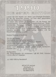 Box back cover for 1990 on the Commodore Amiga.