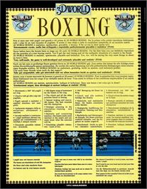 Box back cover for 3D World Boxing on the Commodore Amiga.
