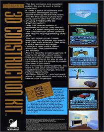 Box back cover for 3d Construction Kit on the Commodore Amiga.
