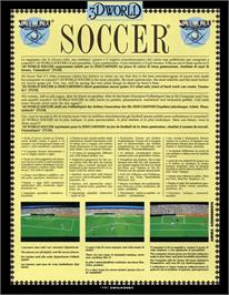 Box back cover for 3d World Soccer on the Commodore Amiga.