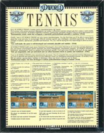 Box back cover for 3d World Tennis on the Commodore Amiga.