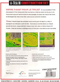 Box back cover for A-Train Construction Set on the Commodore Amiga.