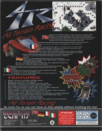 Box back cover for ATR: All Terrain Racing on the Commodore Amiga.