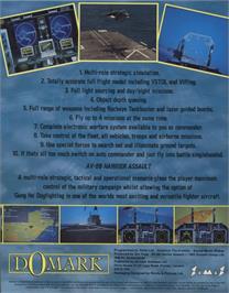 Box back cover for AV8B Harrier Assault on the Commodore Amiga.