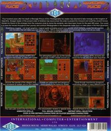 Box back cover for Abandoned Places 2 on the Commodore Amiga.