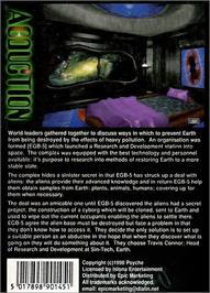 Box back cover for Abduction on the Commodore Amiga.