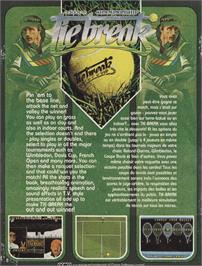 Box back cover for Adidas Championship Tie-Break on the Commodore Amiga.