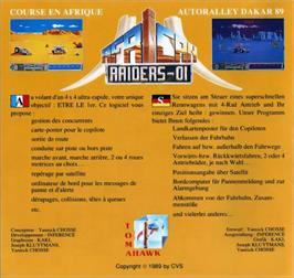 Box back cover for African Raiders-01 on the Commodore Amiga.
