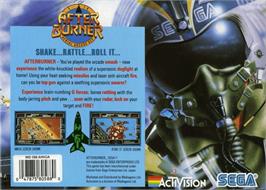 Box back cover for After Burner (Activision) on the Commodore Amiga.