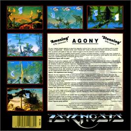 Box back cover for Agony on the Commodore Amiga.