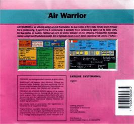 Box back cover for Air Warrior on the Commodore Amiga.