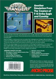 Box back cover for Airborne Ranger on the Commodore Amiga.