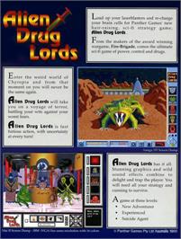 Box back cover for Alien Drug Lords - The Chyropian Connection on the Commodore Amiga.