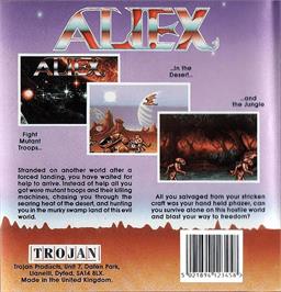 Box back cover for Aliex on the Commodore Amiga.