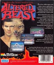 Box back cover for Altered Beast on the Commodore Amiga.