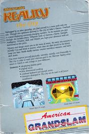 Box back cover for Alternate Reality: The City on the Commodore Amiga.