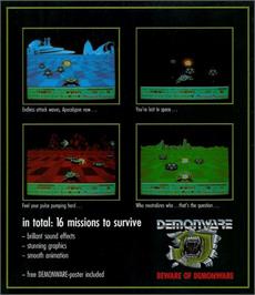 Box back cover for Andromeda Mission on the Commodore Amiga.