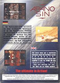 Box back cover for Apano Sin on the Commodore Amiga.