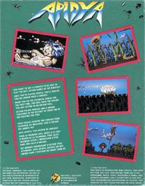 Box back cover for Apidya on the Commodore Amiga.