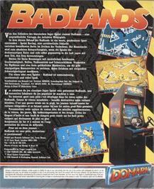 Box back cover for Bad Lands on the Commodore Amiga.