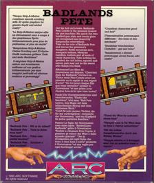 Box back cover for Badlands Pete on the Commodore Amiga.