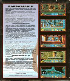 Box back cover for Barbarian 2 on the Commodore Amiga.