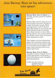 Box back cover for Barney Bear Goes To Space on the Commodore Amiga.