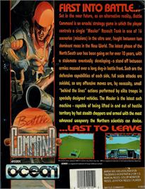 Box back cover for Battle Command on the Commodore Amiga.