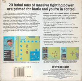 Box back cover for Battletech: The Crescent Hawk's Inception on the Commodore Amiga.