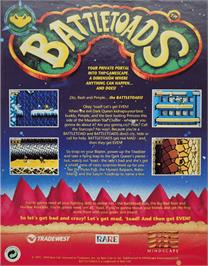 Box back cover for Battletoads on the Commodore Amiga.