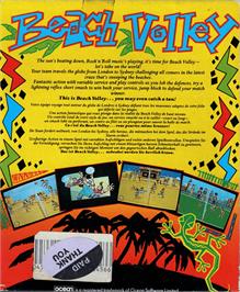 Box back cover for Beach Volley on the Commodore Amiga.