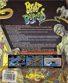 Box back cover for Beast Busters on the Commodore Amiga.