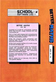 Box back cover for Better Maths on the Commodore Amiga.